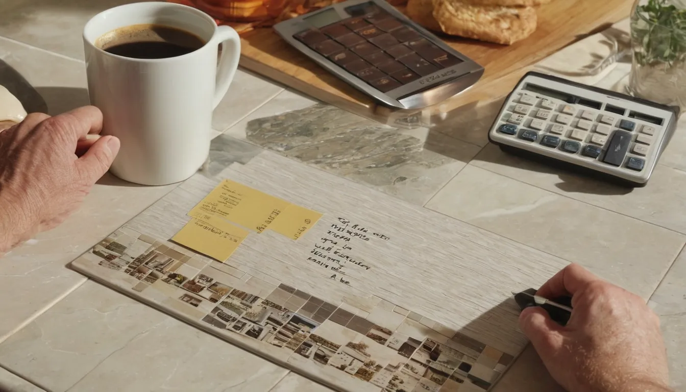 Written remodeling quote and tile samples on a table in the Orlando area